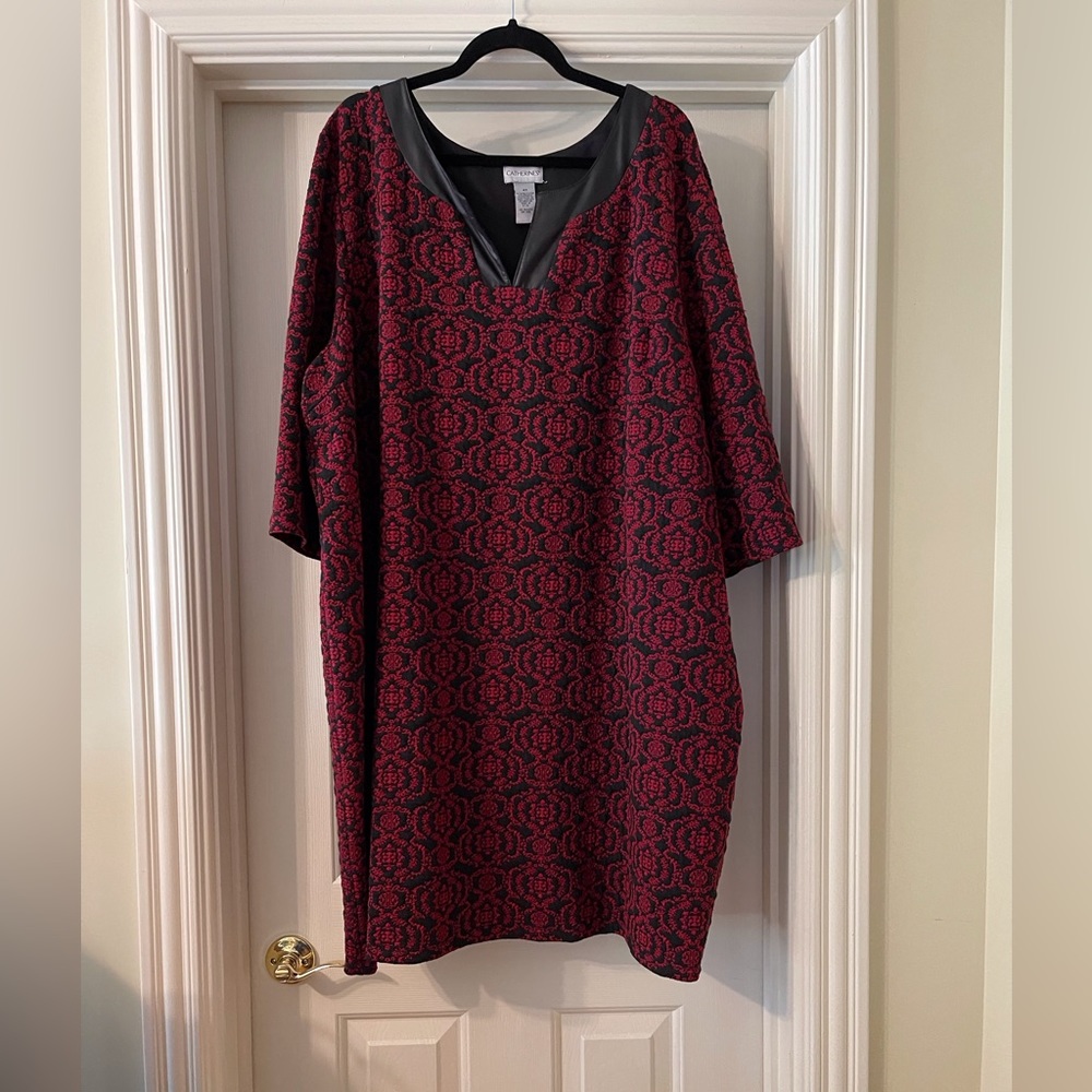 Catherine’s red and black plus size dress